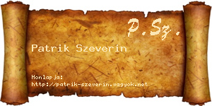Patrik Szeverin névjegykártya